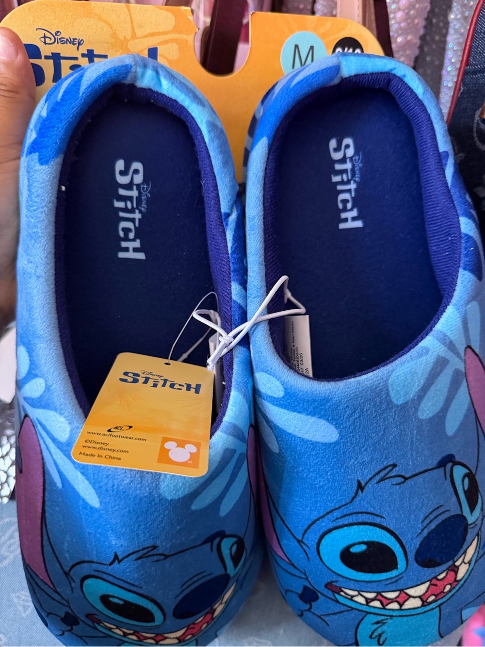 Disney Stitch aduls Blue Slip-On Slipers